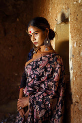 Black Moonga Silk Saree - Silk Mark Certified